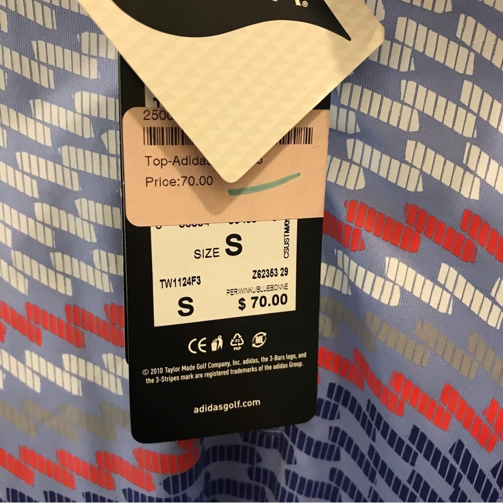 NWT Adidas Climalite 1/4 Zip Golf Tee Small periwinkle blue bonnet pickleball - Picture 10 of 12